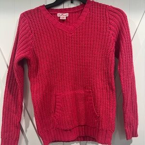 Girls ‘Pink Angel’ pink Braided Knit Sweater